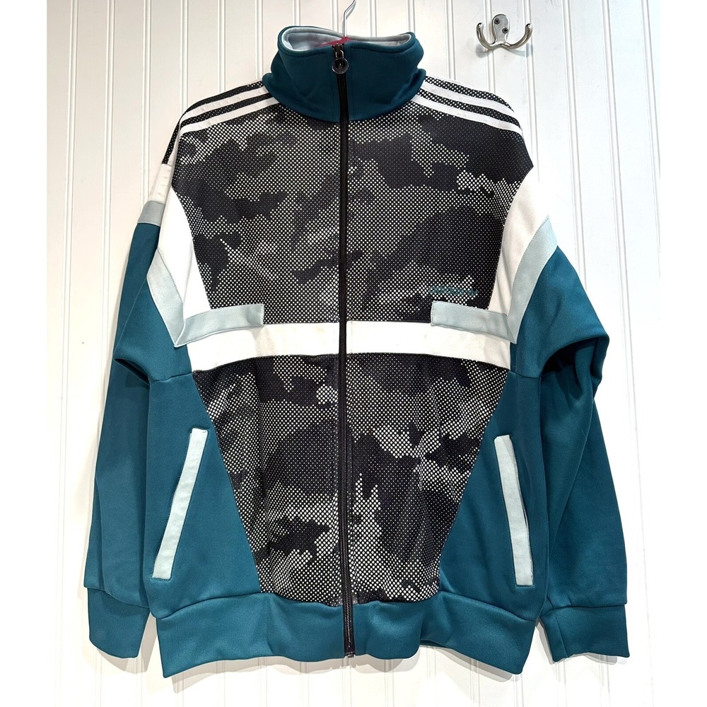 Adidas Men's‎ Size M Color Block Camo Fleece Lined Track Jacket Full Zip